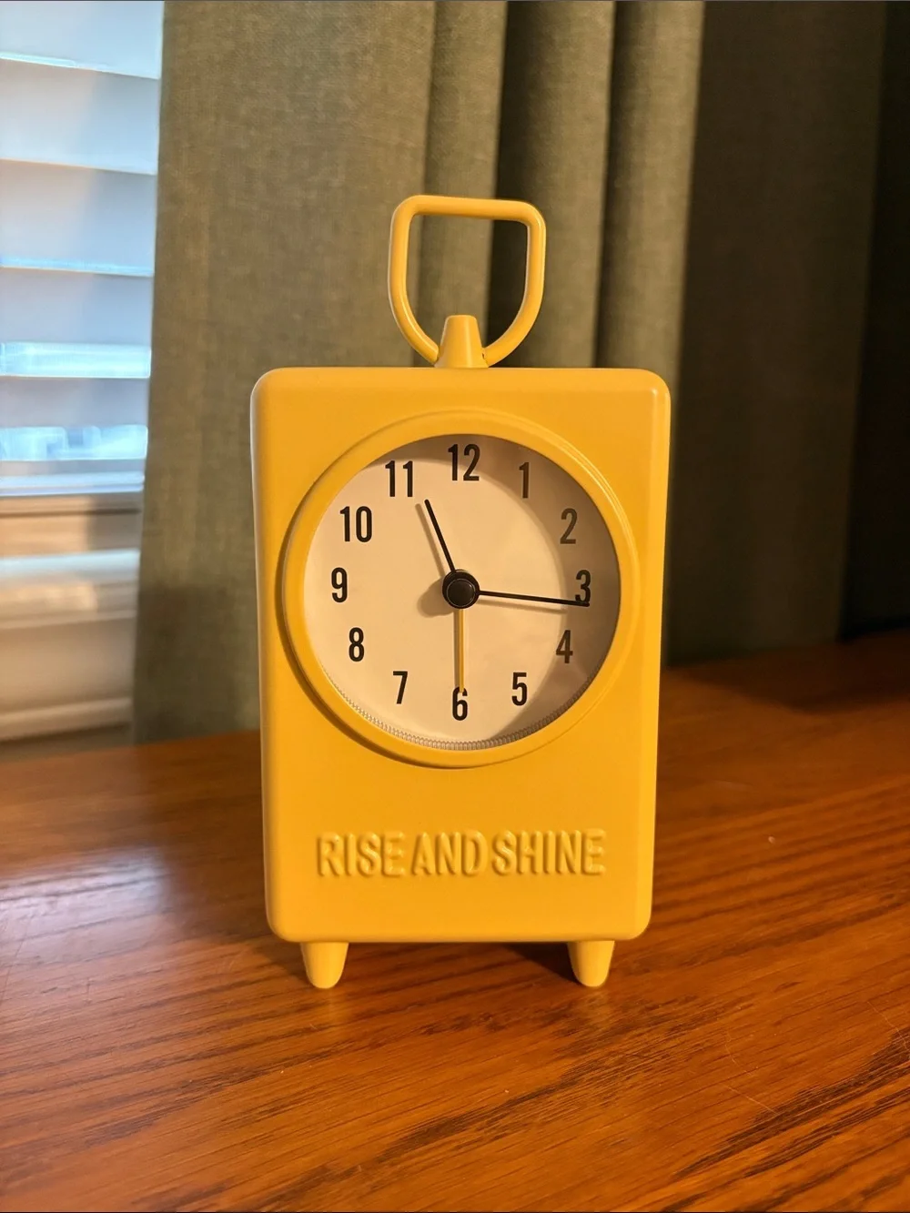 Rise and Shine Yellow Tabletop Clock - Cheerful Yellow Accent